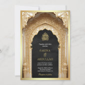 Royal Islamic Arch Black Gold Einladung (Vorderseite)