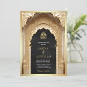 Royal Islamic Arch Black Gold Einladung (Stehend Vorderseite)