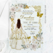 Royal Ivory Beige Princess Quinceañera Acryleinladungen