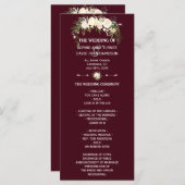 Royal Ivory Floral Burgundy Wedding Program Programm (Vorne/Hinten)