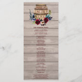 Royal Ivory Floral Burgundy Wedding Program Programm (Rückseite)