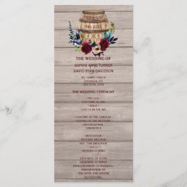 Royal Ivory Floral Burgundy Wedding Program Programm