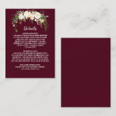 Royal Ivory Floral Wappen Burgundy Insert Card (Vorne/Hinten)