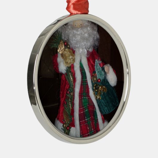 Royal Kariert Santa Collection Silbernes Ornament (Rechts)