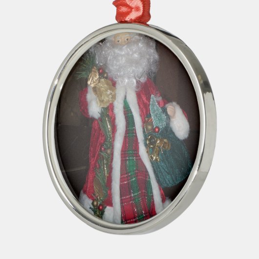 Royal Kariert Santa Collection Silbernes Ornament (Links)