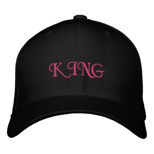 Royal King Basic Flexfit Wollmütze Schwarz Elegant Bestickte Baseballkappe (Vorderseite)