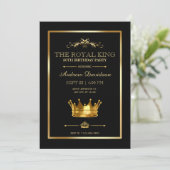Royal King Birthday Einladung (Stehend Vorderseite)