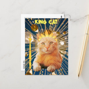 Royal King Cat Funny für Katzen Liebhaber Haustier Postkarte