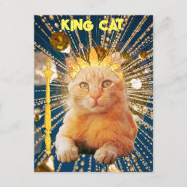 Royal King Cat Funny für Katzen Liebhaber Haustier Postkarte