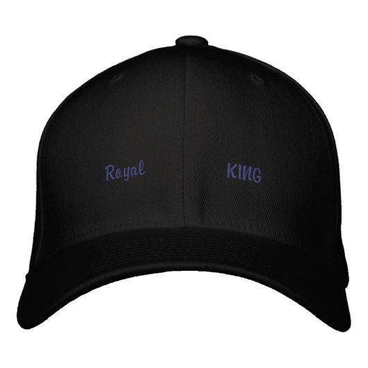 Royal King Gedruckte schwarze Wollmütze stilvolles Bestickte Baseballkappe (Vorderseite)