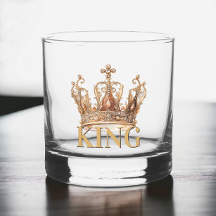 Royal King Gold Gilded Crown Whiskyglas