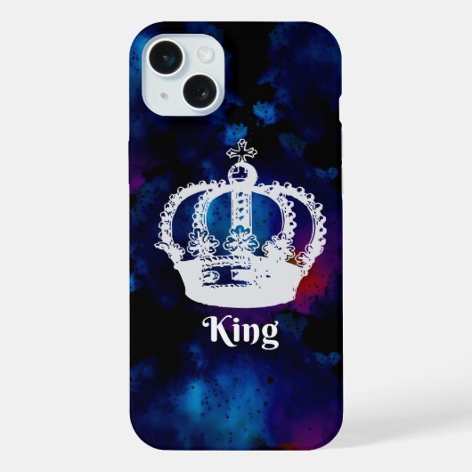 'Royal King' Krone Ästhetik iPhone 15 Plus Hülle (Rückseite)