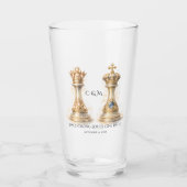 Royal King Queen Couple Wedding Keepsake Glass Glas (Vorderseite)