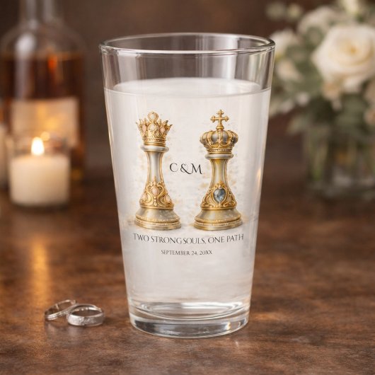 Royal King Queen Couple Wedding Keepsake Glass Glas
