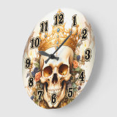 Royal King Skull Wall Clock Große Wanduhr (Winkel)