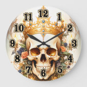 Royal King Skull Wall Clock Große Wanduhr (Vorderseite)