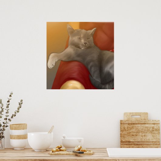 Royal Kitten King Poster (Küche)