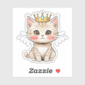 Royal Kitten with Crown - Niedlicher Die Sticker (Blatt)