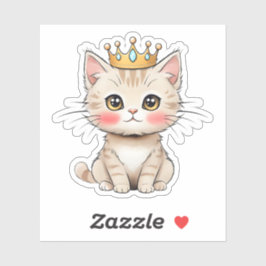 Royal Kitten with Crown - Niedlicher Die Sticker