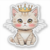 Royal Kitten with Crown - Niedlicher Die Sticker (Vorderseite)