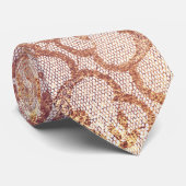 Royal Lace Blush Pink Rose Gold Metallic White Krawatte (Gerollt)