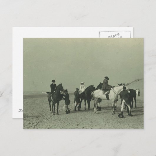 Royal Ladys on beach sidesaddle #015SS Postkarte (Vorne/Hinten)