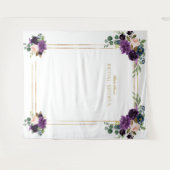 Royal Lavender Floral Gold Frame Foto Prop Wandteppich (Vorderseite (Horizontal))