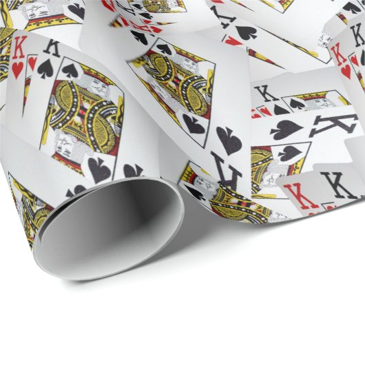 "Royal Layer: A Stack of Kings Poker Cards" Geschenkpapier (Rolleneckpunkt)