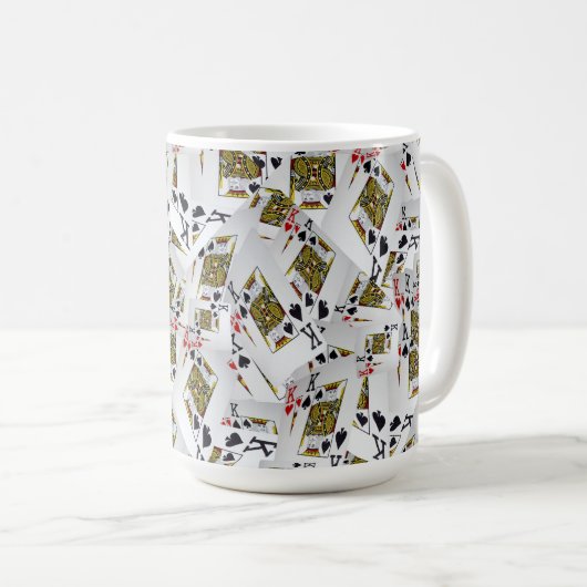 "Royal Layer: A Stack of Kings Poker Cards" Kaffeetasse (VorderseiteRechts)