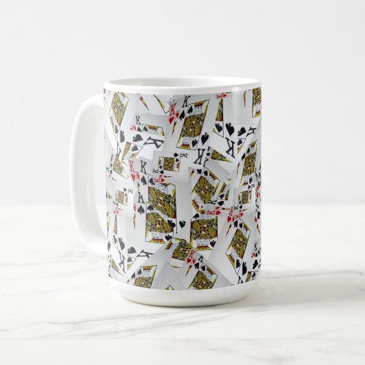 "Royal Layer: A Stack of Kings Poker Cards" Kaffeetasse (Vorderseite Links)