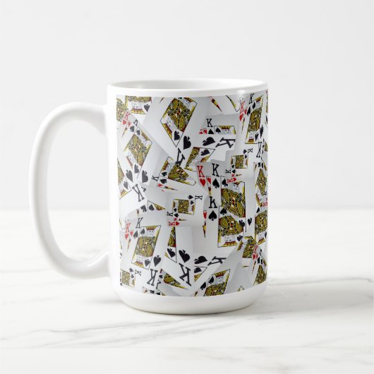 "Royal Layer: A Stack of Kings Poker Cards" Kaffeetasse (Links)