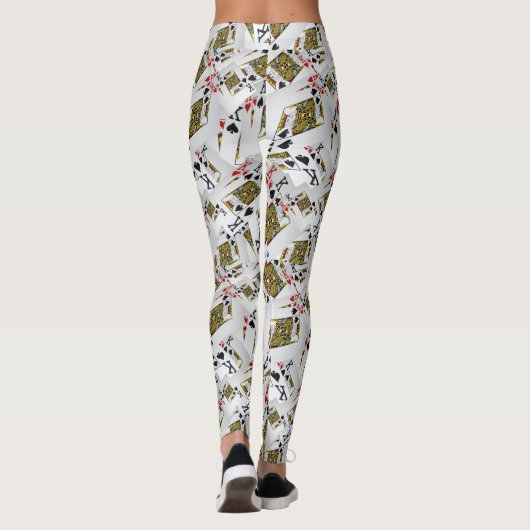 "Royal Layer: A Stack of Kings Poker Cards" Leggings (Rückseite)