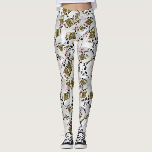 "Royal Layer: A Stack of Kings Poker Cards" Leggings (Vorderseite)