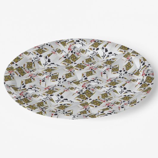 "Royal Layer: A Stack of Kings Poker Cards" Pappteller (Schrägansicht)