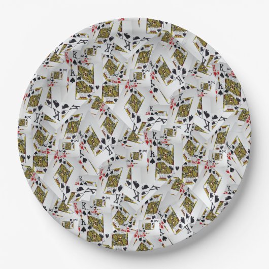 "Royal Layer: A Stack of Kings Poker Cards" Pappteller (Vorderseite)