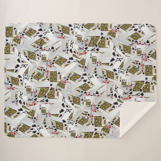 "Royal Layer: A Stack of Kings Poker Cards" Sherpadecke (Vorderseite (Horizontal))