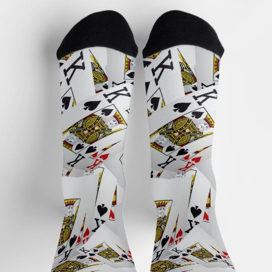 "Royal Layer: A Stack of Kings Poker Cards" Socken (Oben)