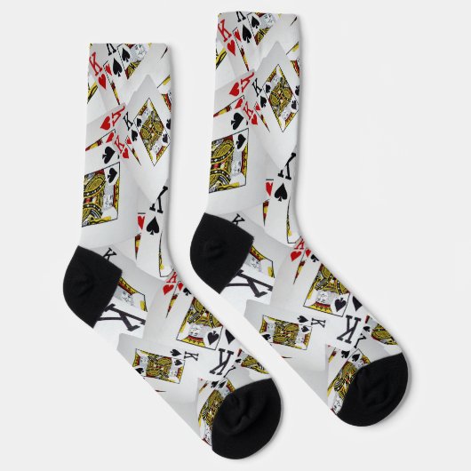"Royal Layer: A Stack of Kings Poker Cards" Socken (Rechts)