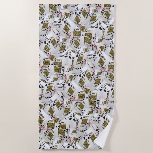 "Royal Layer: A Stack of Kings Poker Cards" Strandtuch (Vorderseite)