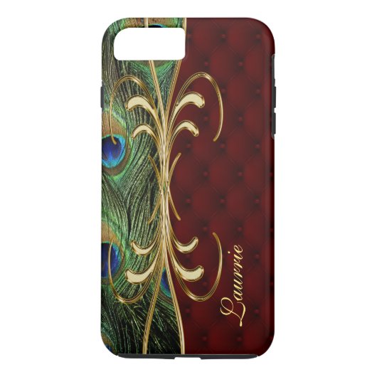 Royal Leather Peacock iPhone 7 Plus Monogram Case (Rückseite)