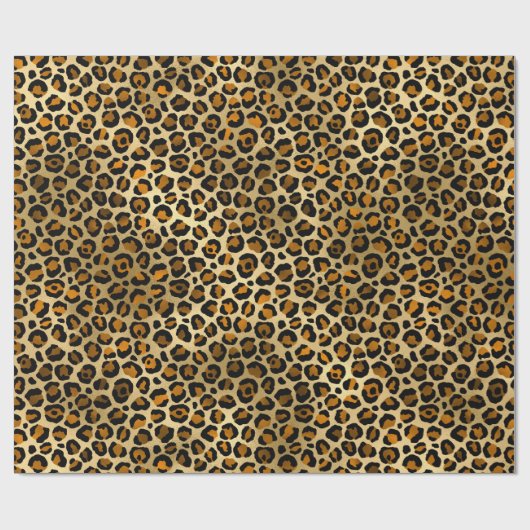 Royal Leopard Gold Black Jungle Pattern Geschenkpapier (Flach)
