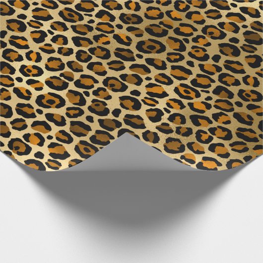 Royal Leopard Gold Black Jungle Pattern Geschenkpapier (Ecke)