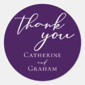 Royal Lila Abend Wedding Personalisiert Runder Aufkleber (Vorderseite)