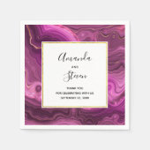 Royal Lila and Gold Agate Abstrakt Wedding Serviette (Vorderseite)