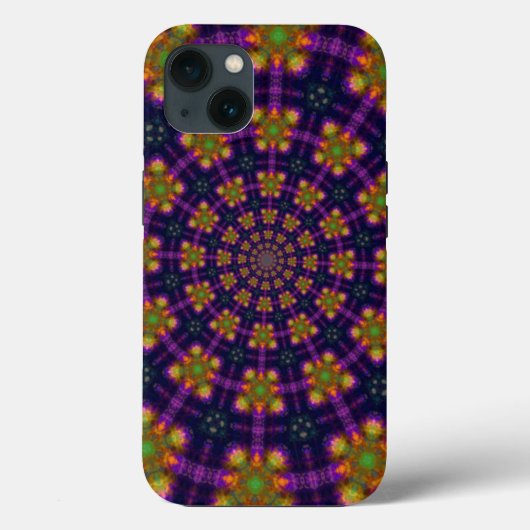 Royal Lila and Gold Kaleidoscope Pattern Case-Mate iPhone Hülle (Rückseite)