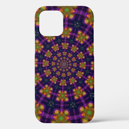 Royal Lila and Gold Kaleidoscope Pattern Case-Mate iPhone Hülle (Rückseite)