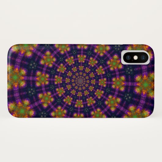 Royal Lila and Gold Kaleidoscope Pattern Case-Mate iPhone Hülle (Rückseite (Horizontal))