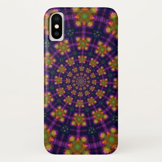 Royal Lila and Gold Kaleidoscope Pattern Case-Mate iPhone Hülle (Rückseite)