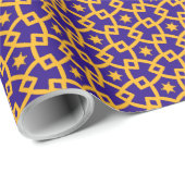 Royal Lila and Gold Link Pattern Geschenkpapier (Rolleneckpunkt)