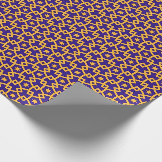 Royal Lila and Gold Link Pattern Geschenkpapier (Ecke)